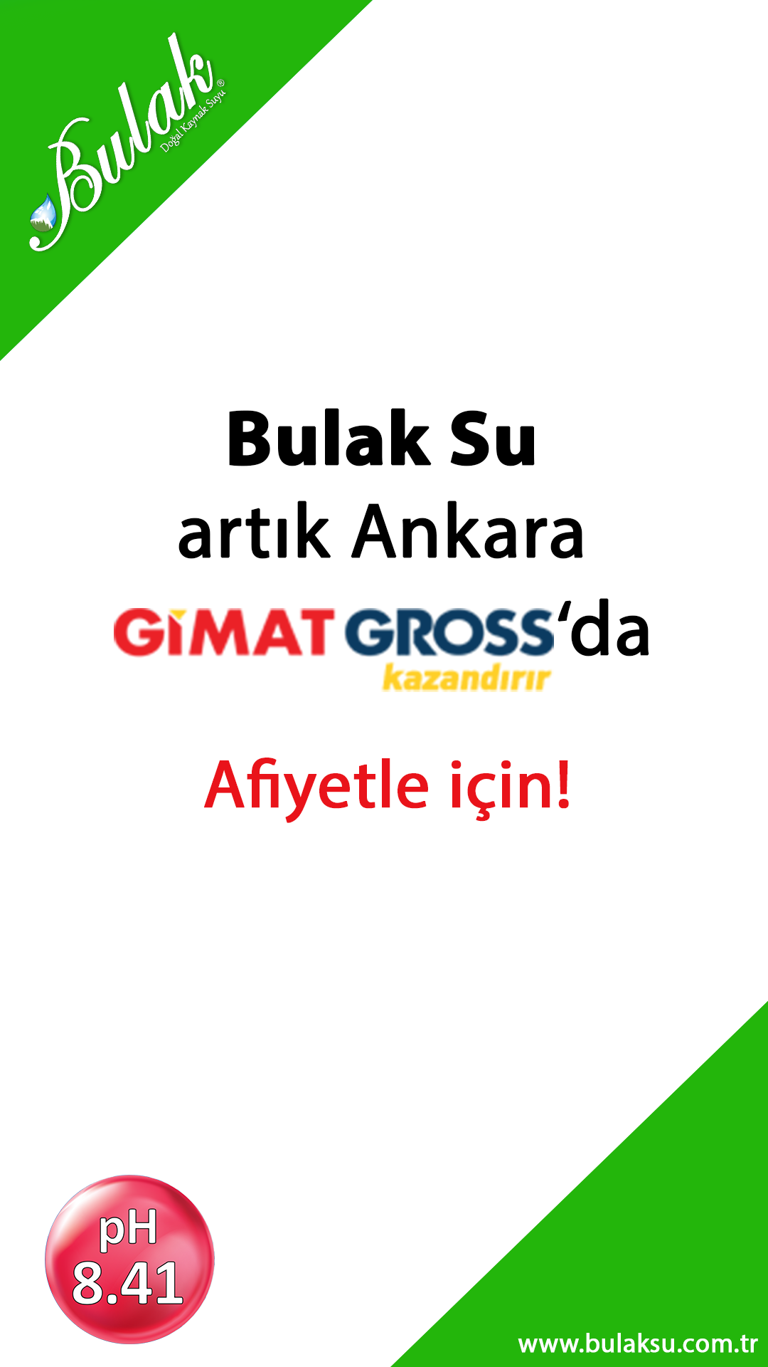 Bulak Su artık Ankara Gimat Gross marketde